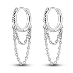 925 Sterling Silver U-shaped Simple Versatile Hoop Earrings Jewellery Gift
