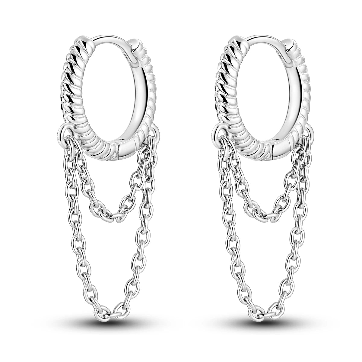 925 Sterling Silver U-shaped Simple Versatile Hoop Earrings Jewellery Gift