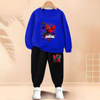 Boys Cartoon Print Pullover and Trousers 2-Piece Thin Casual Tracksuit
