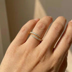 925 Sterling Silver Trendy Circle Finger Ring Dazzling CZ Adjustable Stackable Accessory