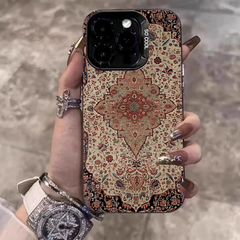 Persian Carpet Electroplate Case for Samsung S25 S24 Ultra S23 A16
