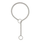 Womens Heart O-Ring Slip Chain Necklace Punk Rock Stainless Steel Cuban Long Necklace Jewelry Adjustable Lariat Y-Necklace Key