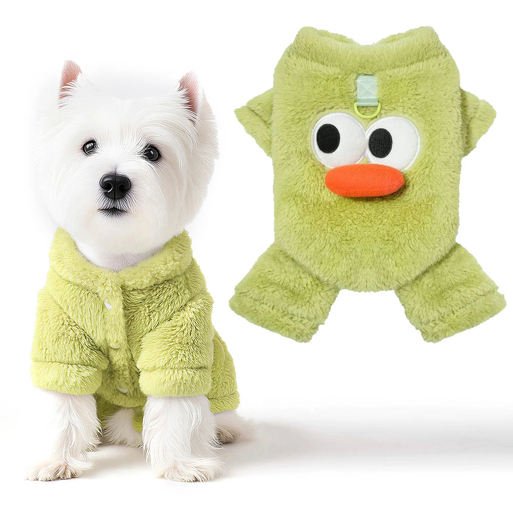 Furry Pet Onesie Warm Full-Body Dog Cat Outfit Plush Winter Pajamas