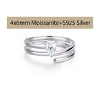 Full Moissanite Diamond Wedding Ring 18K White Gold Plated 925 Silver Band