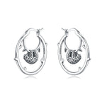 925 Sterling Silver Cats Dogs Animals Hoop Ear Studs Anniversary Gift