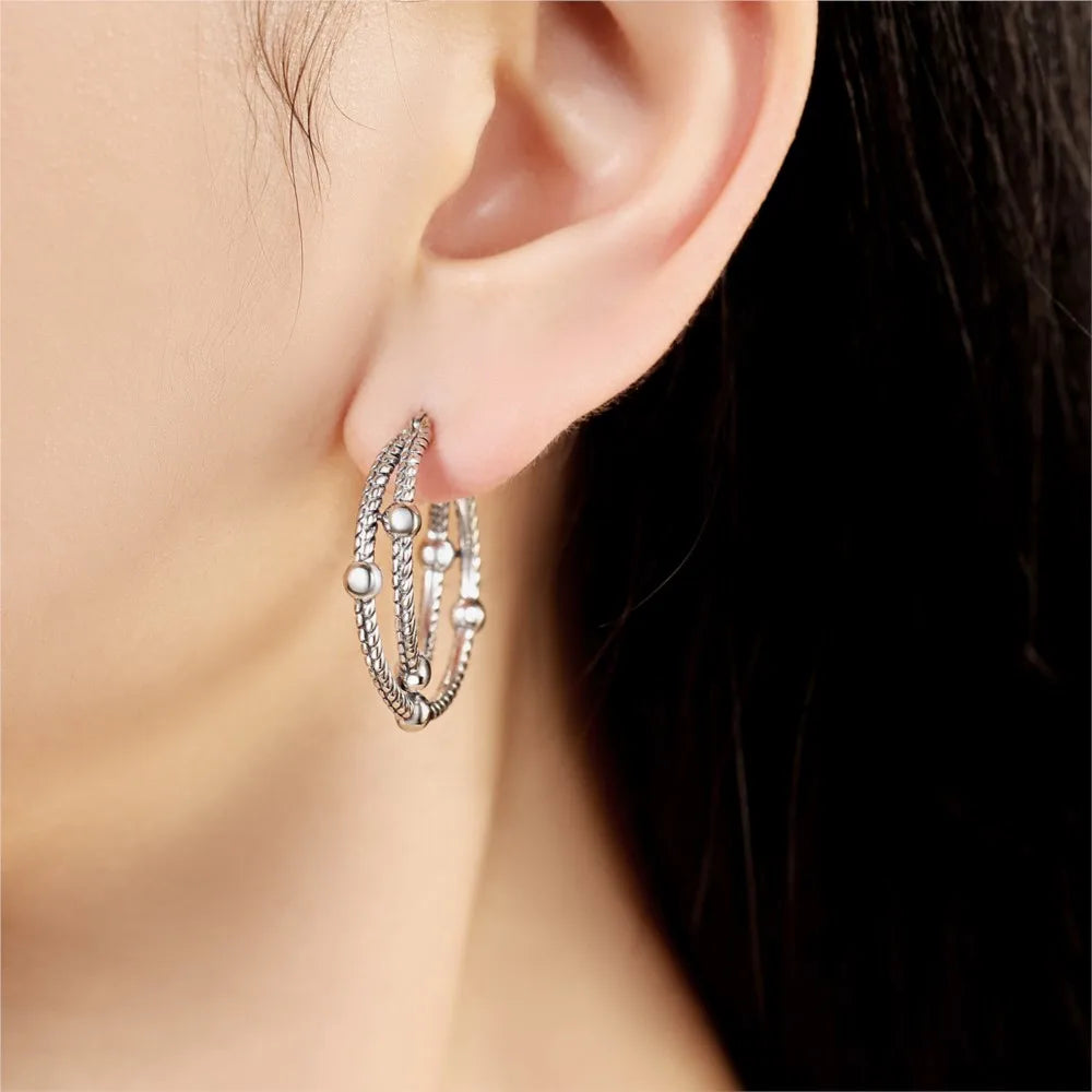 925 Sterling Silver Multi Circle Minimalist Hoop Earrings Birthday Jewellery