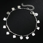 LOVE Heart Card Chain Bracelet 925 Sterling Silver Fashion Christmas Gift