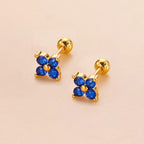 New Stainless Steel Blue Zircon Collection Stud Earrings Butterfly