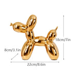 Ceramic Plating Balloon Dog Figurines Animal Statue Handmade Sculpture Modern Desk Decor