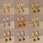 Luxury Cubic Zirconia Stainless Steel Gold Colour Horse Eye Earrings
