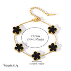 Reversible Heart Stainless Steel Charm Bracelet 18K Gold Plated Waterproof