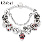 Pink Crystal Bead Charm Bracelet Colourful Enamel Handmade DIY Jewellery