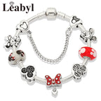 Pink Crystal Bead Charm Bracelet Colourful Enamel Handmade DIY Jewellery