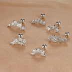 1PC 6 Styles Stainless Steel Mini Zircon Cartilage Piercing Stud