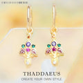 Golden Bug Scarab Beetle Hoop Earrings 925 Sterling Silver Bohemia