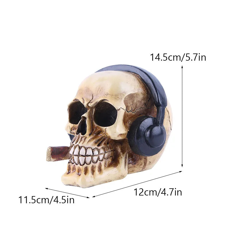Creative Skull Sculpture Halloween Decoration Handmade Head Skeleton Statue Model