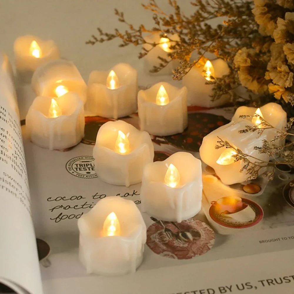 Flameless Flickering LED Votive Tealights Valentine's Day Gift Ship from UK