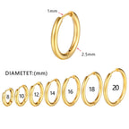 1Pairs/2Pcs Small Hoop Earrings Women Men Gold Silver Anti-allergy