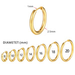 1Pairs/2Pcs Small Hoop Earrings Women Men Gold Silver Anti-allergy