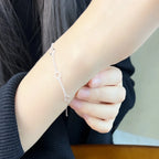 Round Eyelets Basic Charm Bracelet Link Chain 925 Sterling Silver Women