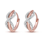 925 Sterling Silver Simple Love Heart Zircon Circle Hoop Earrings Jewellery