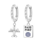925 Sterling Silver Asymmetric Key Lock Drop Earrings Trendy Jewellery Gift