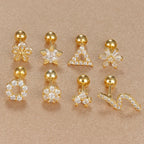 1pc Cartilage Ear Piercing Stud Women Surgical Steel Flat Back