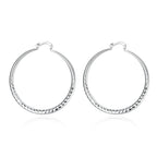 925 Sterling Silver 5cm Circle Hoop Earrings Women Fashion Wedding Holiday