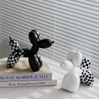 Plaid Balloon Dog Ornament Light Luxury Tabletop Shelf Living Room Home Office Decor