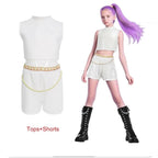 Kids Kpop Demon Hunter Cosplay Rumi Zoey Mira Suit 3D Print Costume Outfit