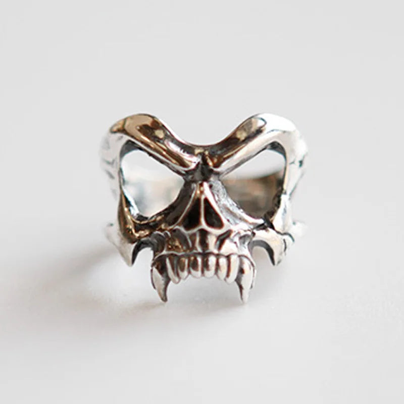 925 Sterling Silver Skeleton Head Gothic Adjustable Rings For Women Jewelry Wholesale  Accessories Jewellery Argent 925
