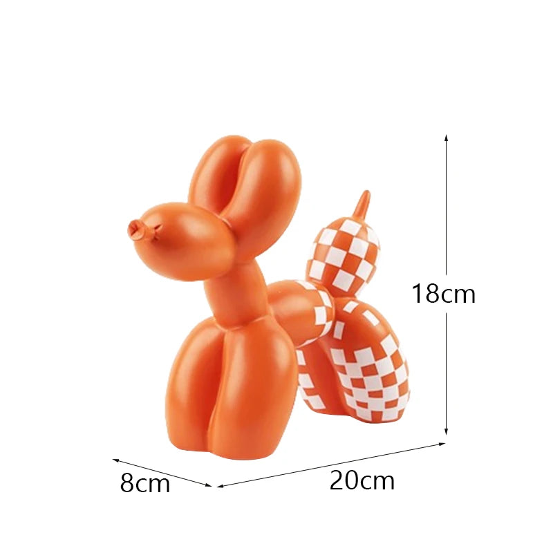 Orange Pink Balloon Dog Statues Decorative Figurines Living Room Bookshelf Office Pop