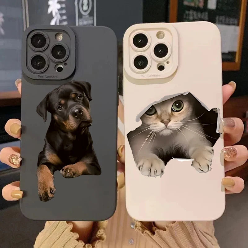 Cute Cat Dog Pattern Case for Samsung Galaxy A16 A14 A54 S25 S24