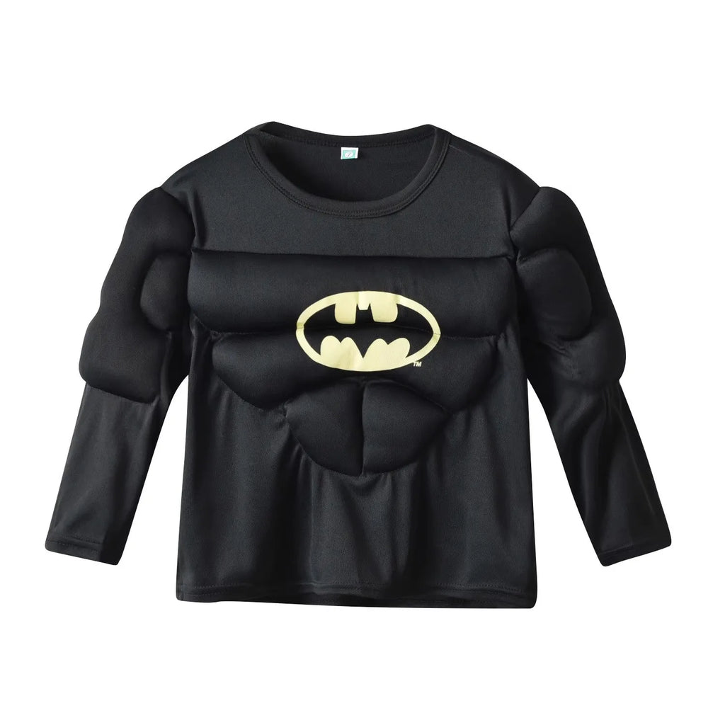 Spiderman Muscle Cosplay Suit Superhero Boys Girls Top Pants Cape Halloween