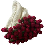 3D Crochet Rose Bouquet Blanket Fuzzy Throw Valentine's Day Gift Ship from UK