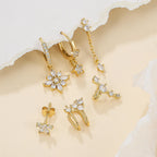 2PCS Gold Colour Star Dangle Earrings Luxury Star Pendientes y2k Jewelry