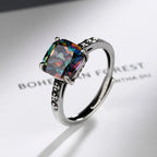 925 Sterling Silver Colour Zircon Open Rings For Women Engagement Luxury Jewelry Gift Female  Jewellery