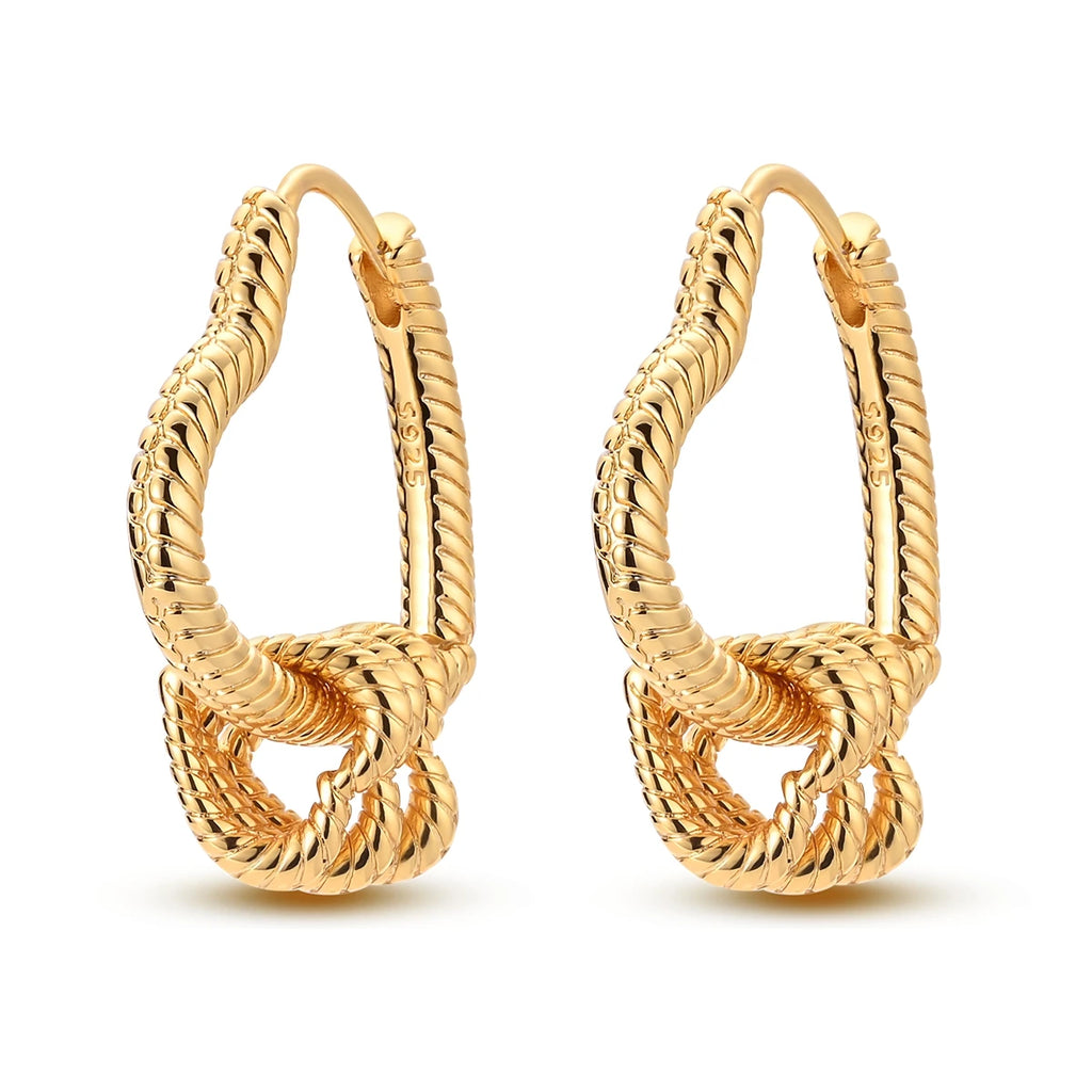 925 Sterling Silver Personality Asymmetric Drop Earrings Versatile Jewellery