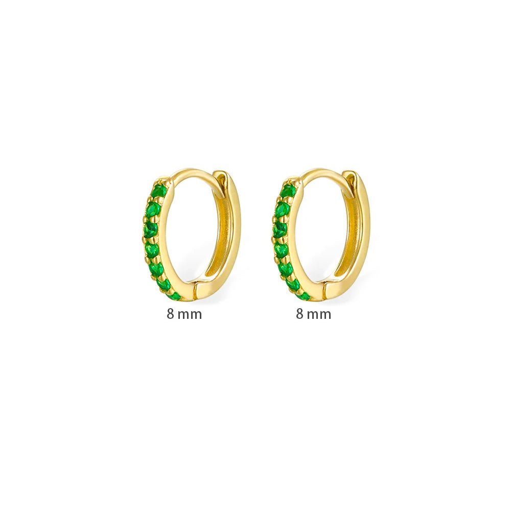 8mm Stainless Steel Minimal Hoop Earrings Zirconia Helix Tragus