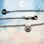 Halo Round Zircon Necklace 925 Sterling Silver Classic Fine Jewellery Gift