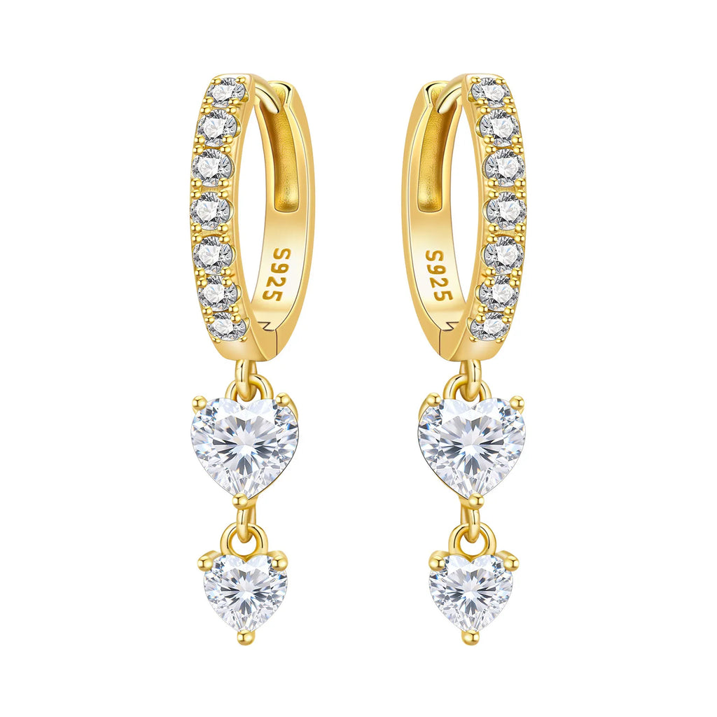 925 Sterling Silver Simple Diamond Shaped Ear Hook Hoop Earrings Jewellery