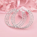 925 Sterling Silver Heart & Round Hoop Earrings Women Charm Party Jewellery