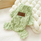 Warm Pet Pajamas Onesie Plush Dog Cat Bodysuit Fleece Lined Winter Costume