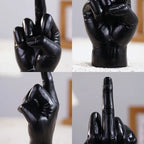 Black Gold Middle Finger Hand Gesture Figurine Pop Modern Art Decoration Accessories