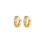 2PCS Stainless Steel CZ Zircon Small Hoop Earrings Men 6mm 8mm 10mm