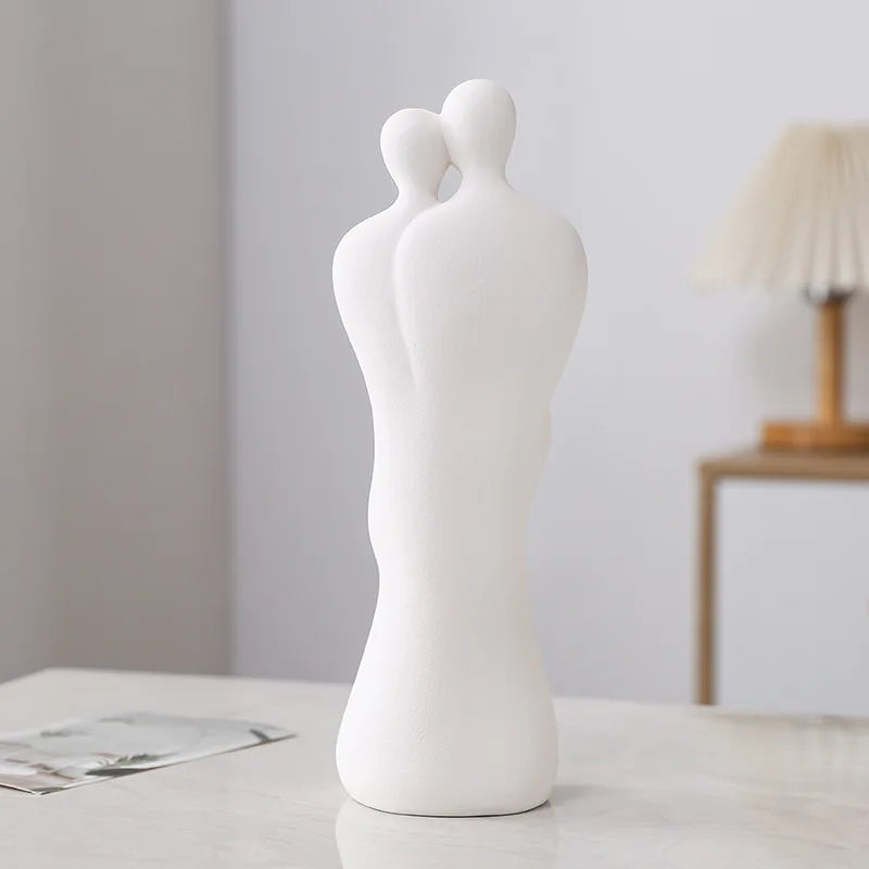 26cm Couple Figurines Family Figure Household Statue Centerpiece Home Tabletop Modern