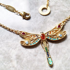 Large Dragonfly Necklace Link Chain 925 Sterling Silver Bohemia Happy Gift