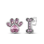 925 Sterling Silver Cats Dogs Animals Hoop Ear Studs Anniversary Gift