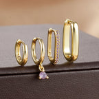 4PCS Luxury Gold Colour U-shaped Earrings Set 18K Gold Plated Huggie