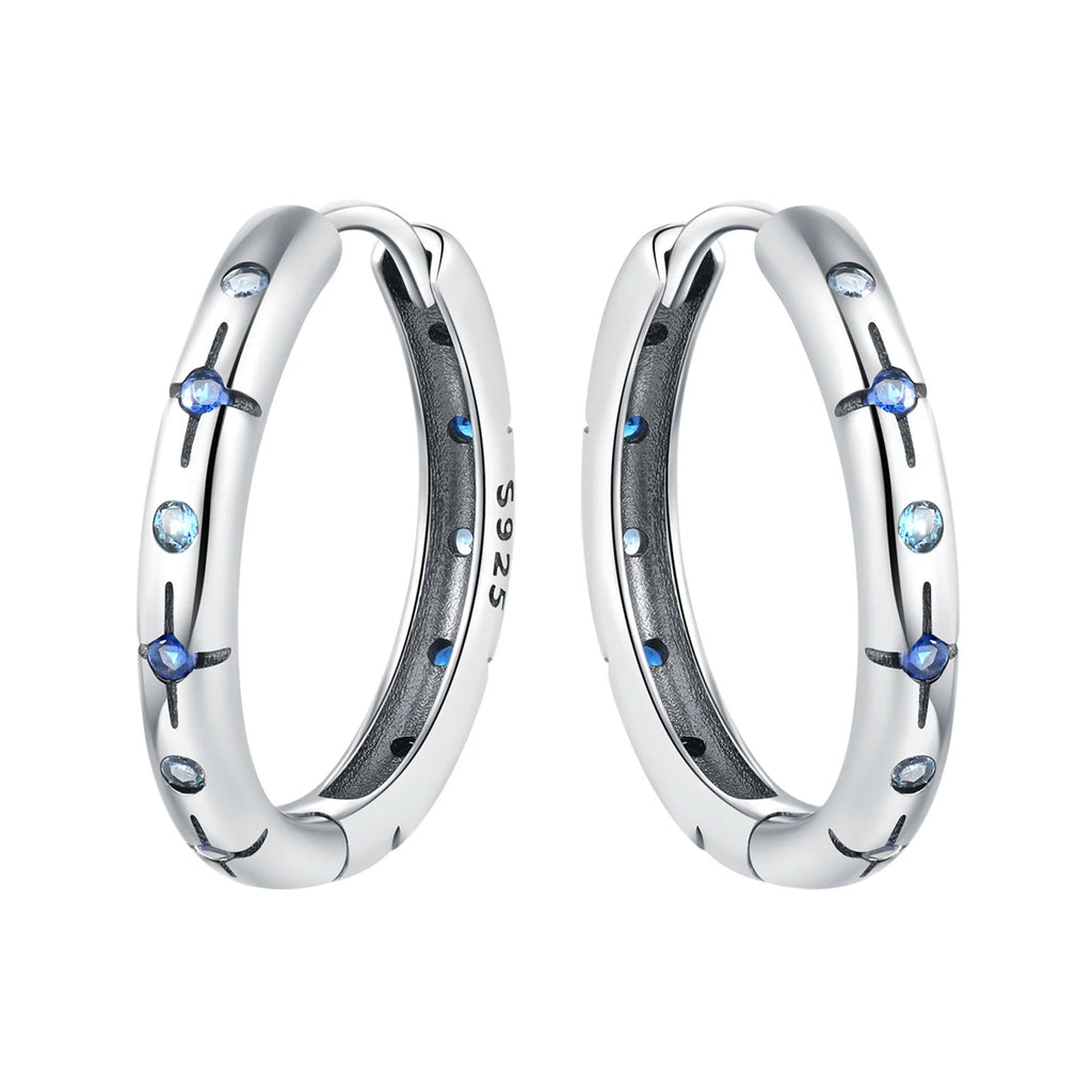 925 Sterling Silver Star Moon Sun Tassel Versatile Hoop Earrings Fine Gift
